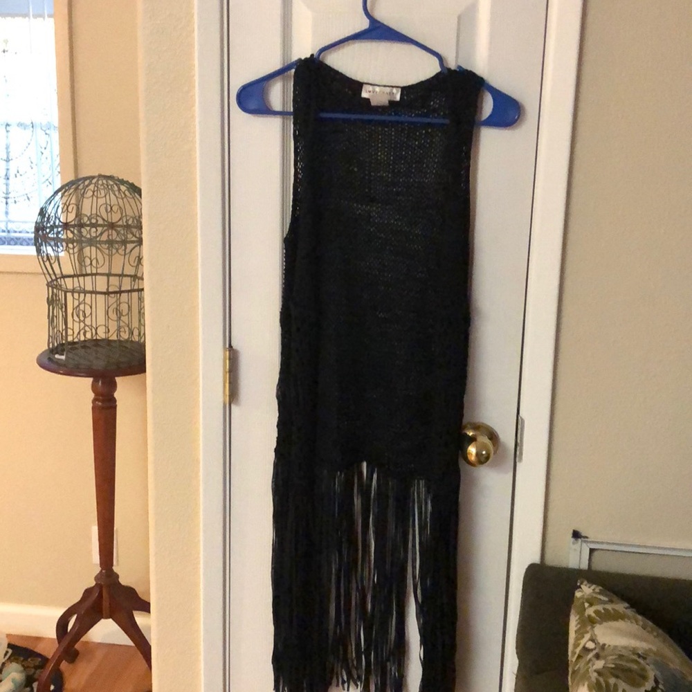 Fringe black tunic